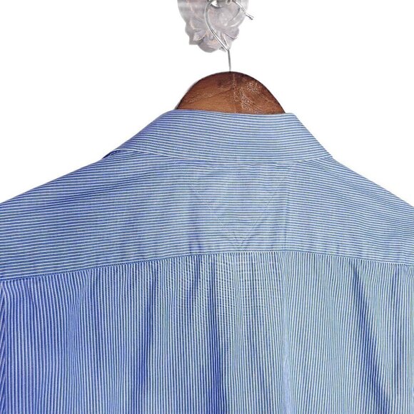 Tommy Hilfiger pinstripe regular fit button blue and white button shirt - Picture 4 of 8